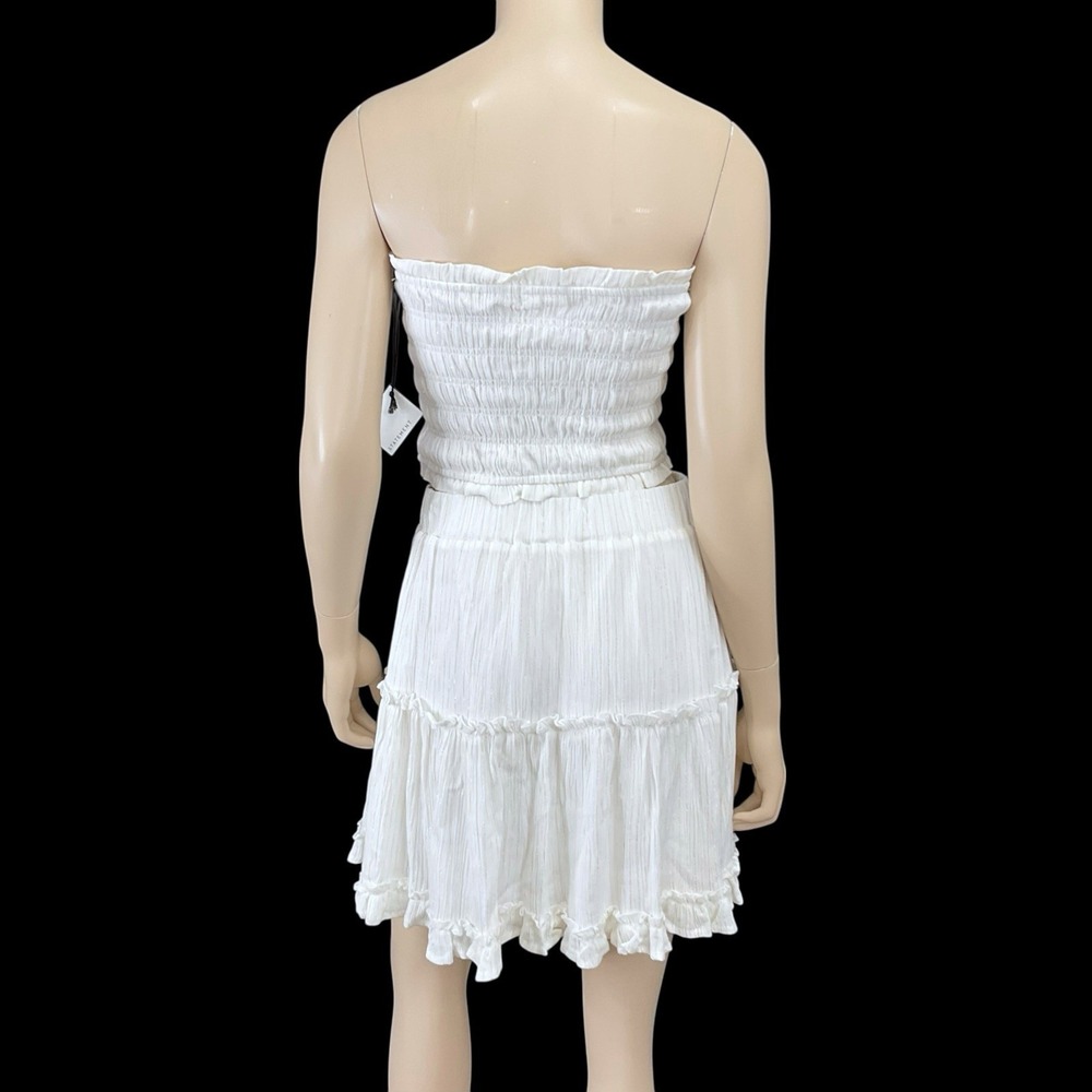 Statement Skirt Set Medium Ivory Strapless Smock Top & Ruffle Elastic Waist NWT - Picture 6 of 12